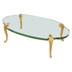 Rare Stephane Boudin for Maison Jansen Gilt Bronze and Glass Cocktail Table