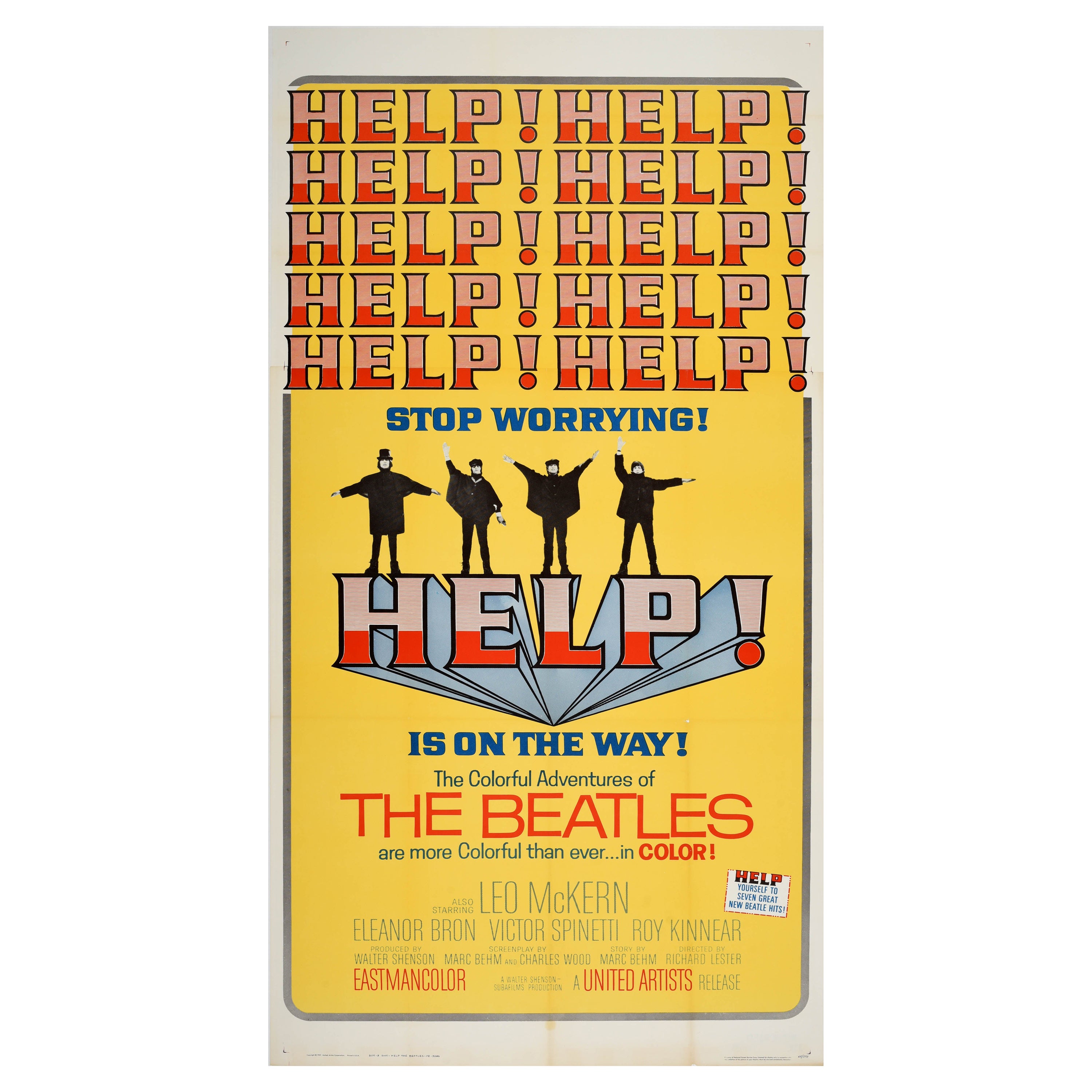 Poster originale d'epoca per il film musicale dei The Beatles Help Stop  Worrying Semaphore su 1stDibs