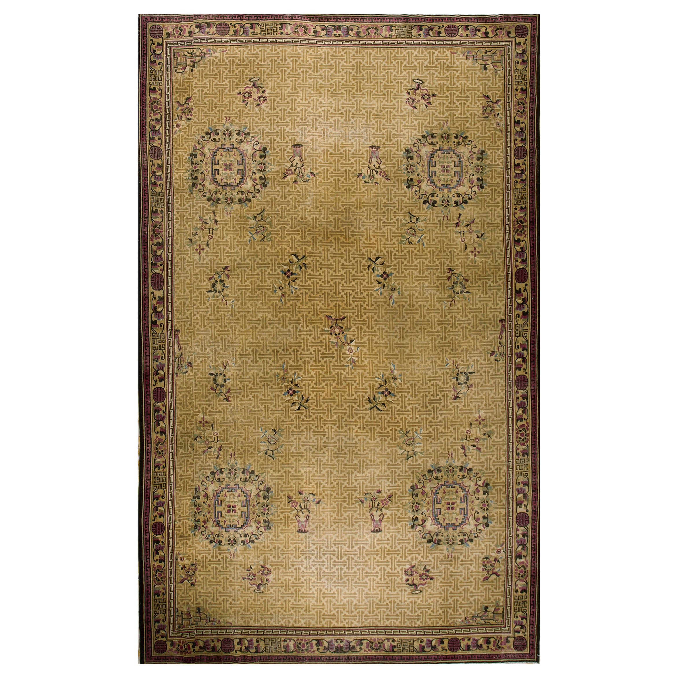 Antique Chinese Rug 10' 9'' x 17' 3'' For Sale