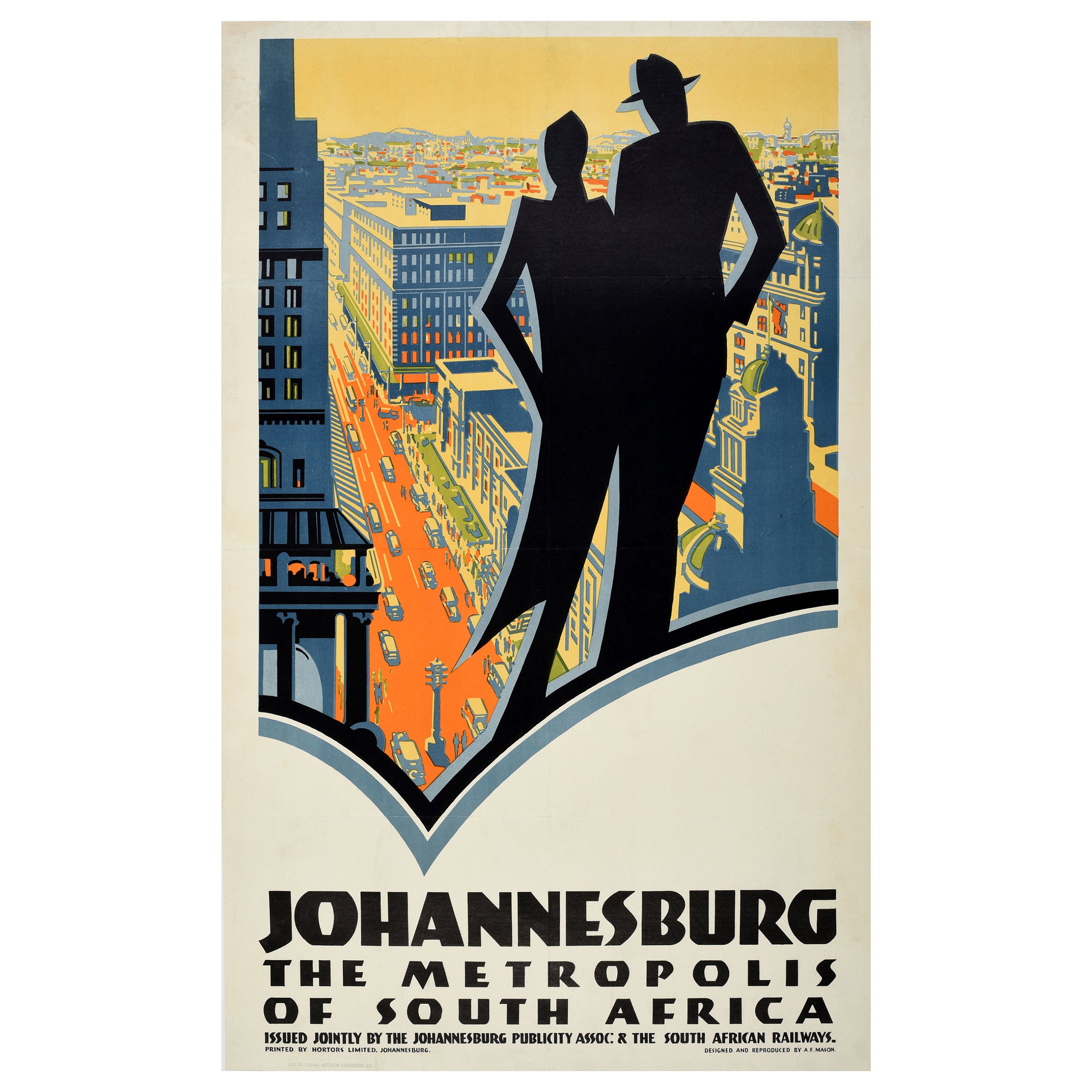 Original Vintage Rail Travel Poster Johannesburg The Metropolis Of South Africa