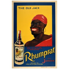 Original Antique Poster Rhumprat Rum Jamaica The Old Jack Design Alcohol Drink