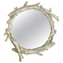 Silverleaf Twig Round Resin Mirror