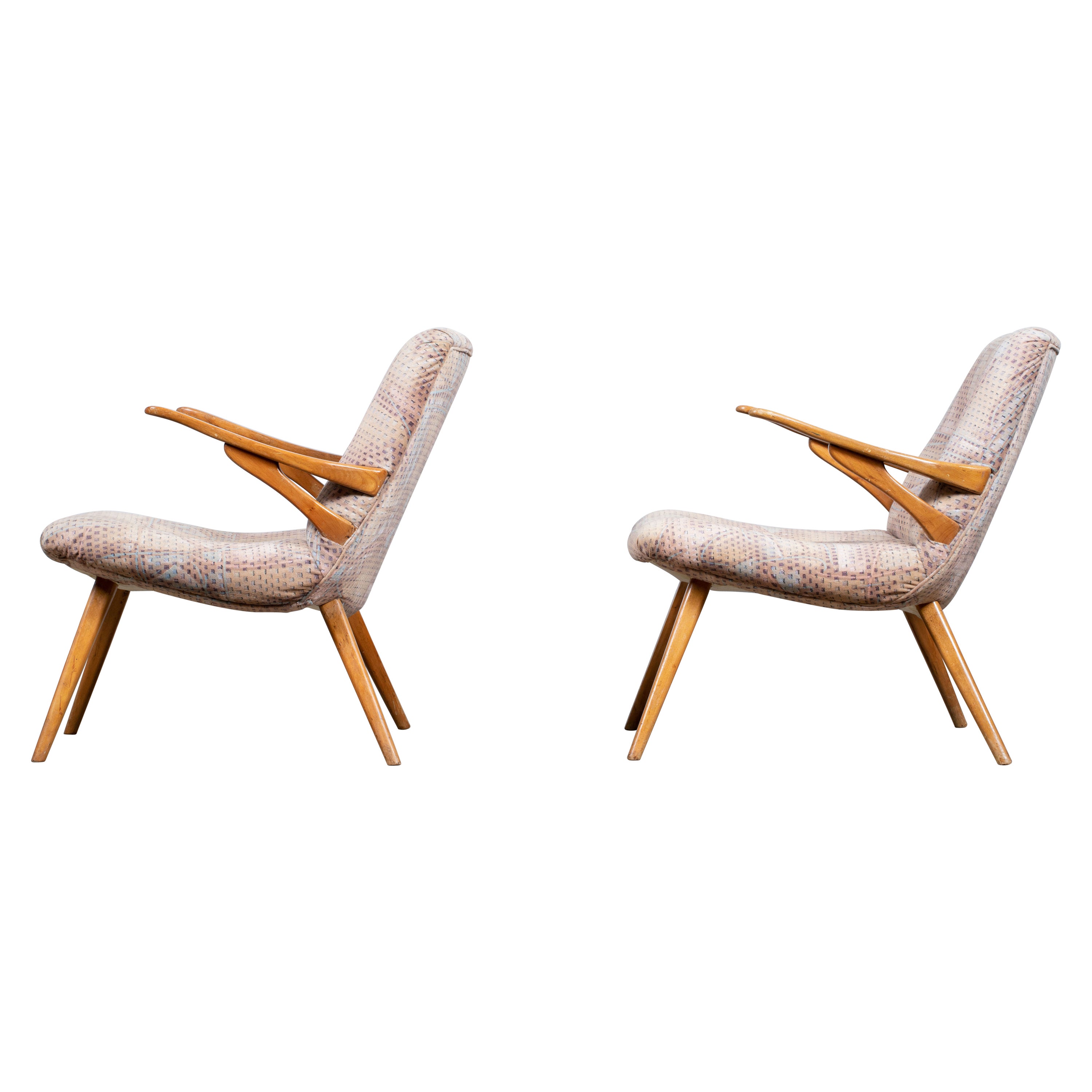 Mid-Century Lounge Chairs, Germany 1960,  a Pair For Sale