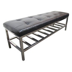 Black Tufted Bench