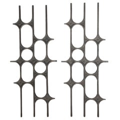 Pair of 20th Century Brutalist Iron Wall Sculptures