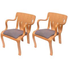 Rare Pair of Thonet Plywood Armchairs
