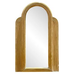 Vintage Coastal Arched Pencil Reed Mirror