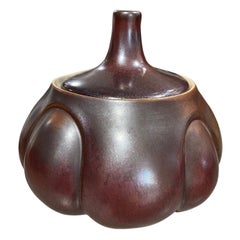 Laura Andreson Signed Glazed Mid-Century California Studio Pottery Vessel Jar