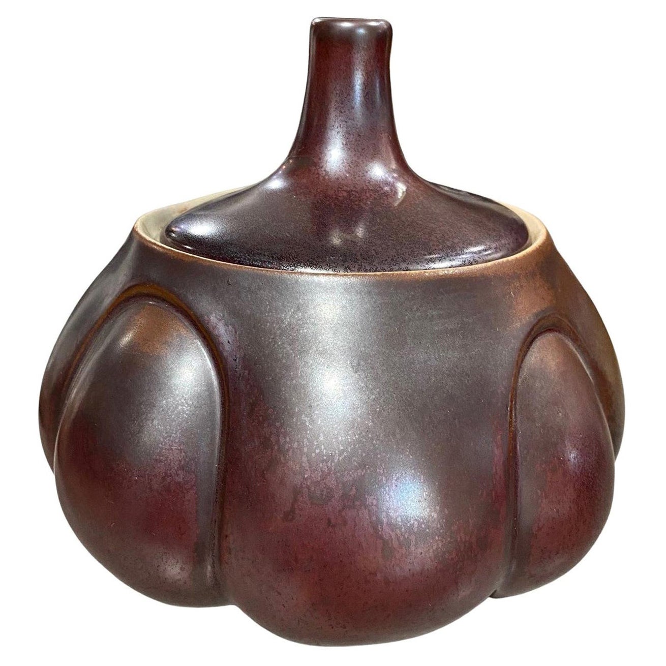 Laura Andreson Signed Glazed Midcentury California Studio Pottery Vessel Pot