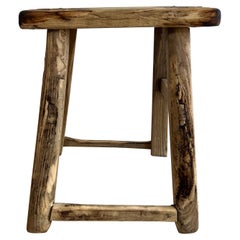 Vintage Elm Wood Stool