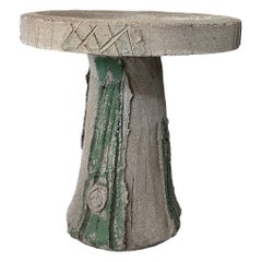 Vintage Brutalist Handmade Cement Accent Table, 1970s