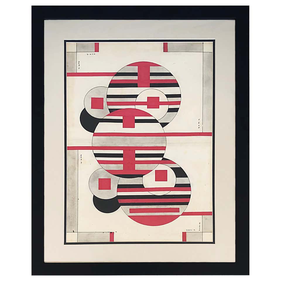 Cuban Artist Rolando López Dirube Abstract Pencil Sketch, 1987 at ...