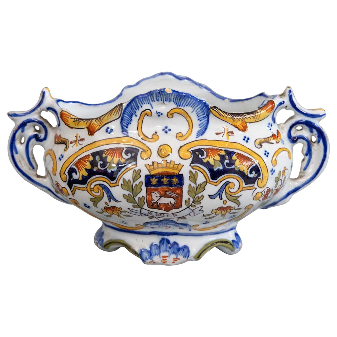 Antique French Rouen Faience Jardiniere Cachepot, circa 1900 For Sale ...