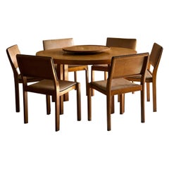 Alvar Aalto Model 91 Dining Table & Six Chairs by Finmar, Circa 1940 