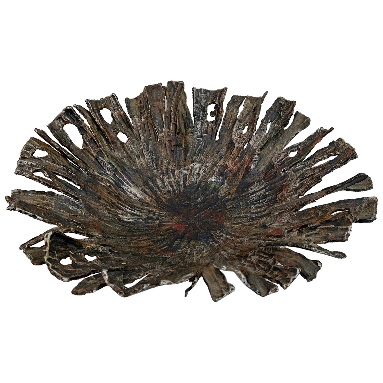 Salvino Marsura Brutalist Forged Iron Centerpieces, 1970s For Sale