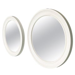Modern Round white plastic mirrors by Carrara & Matta, 1980s