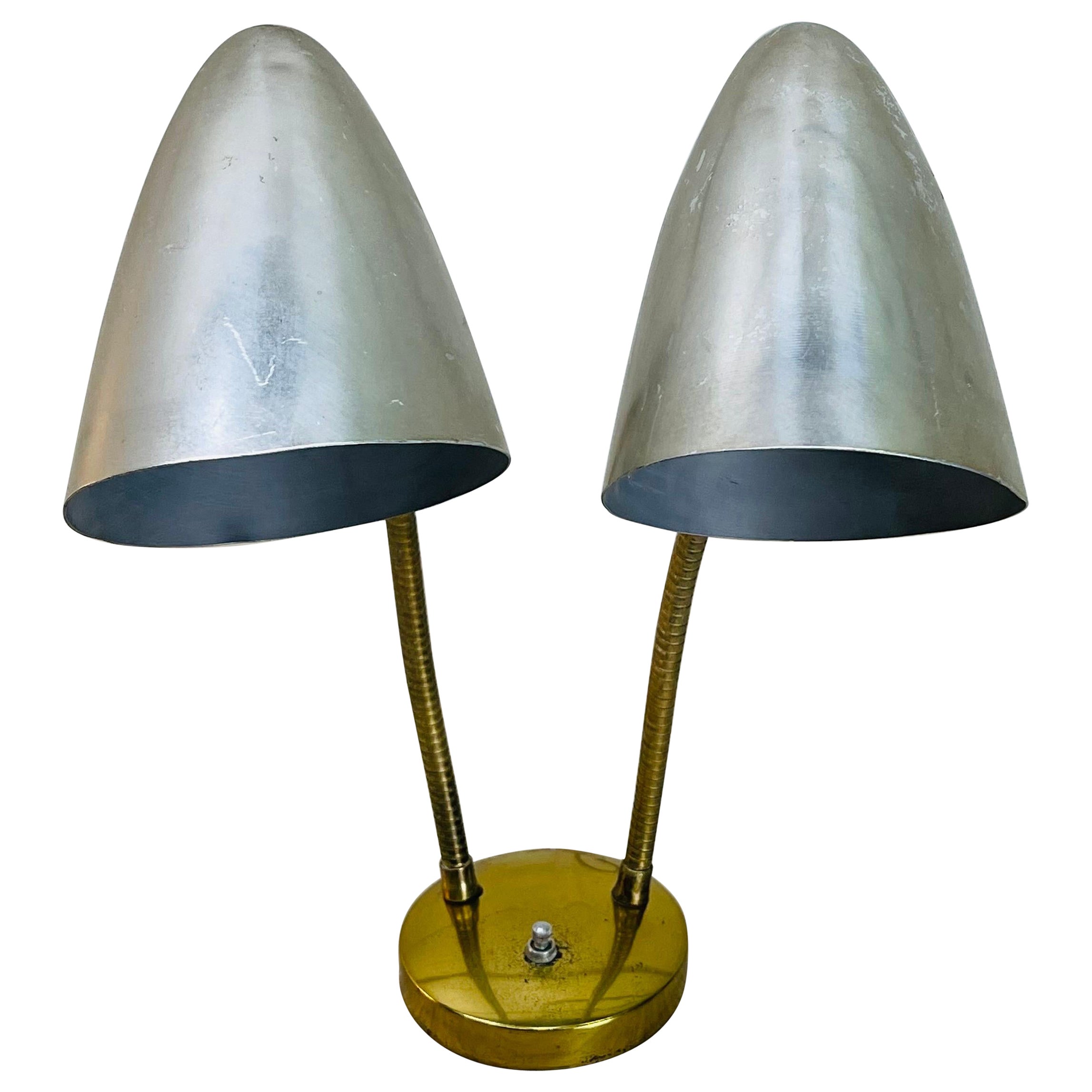 1950s Double Gooseneck Desk Lamp