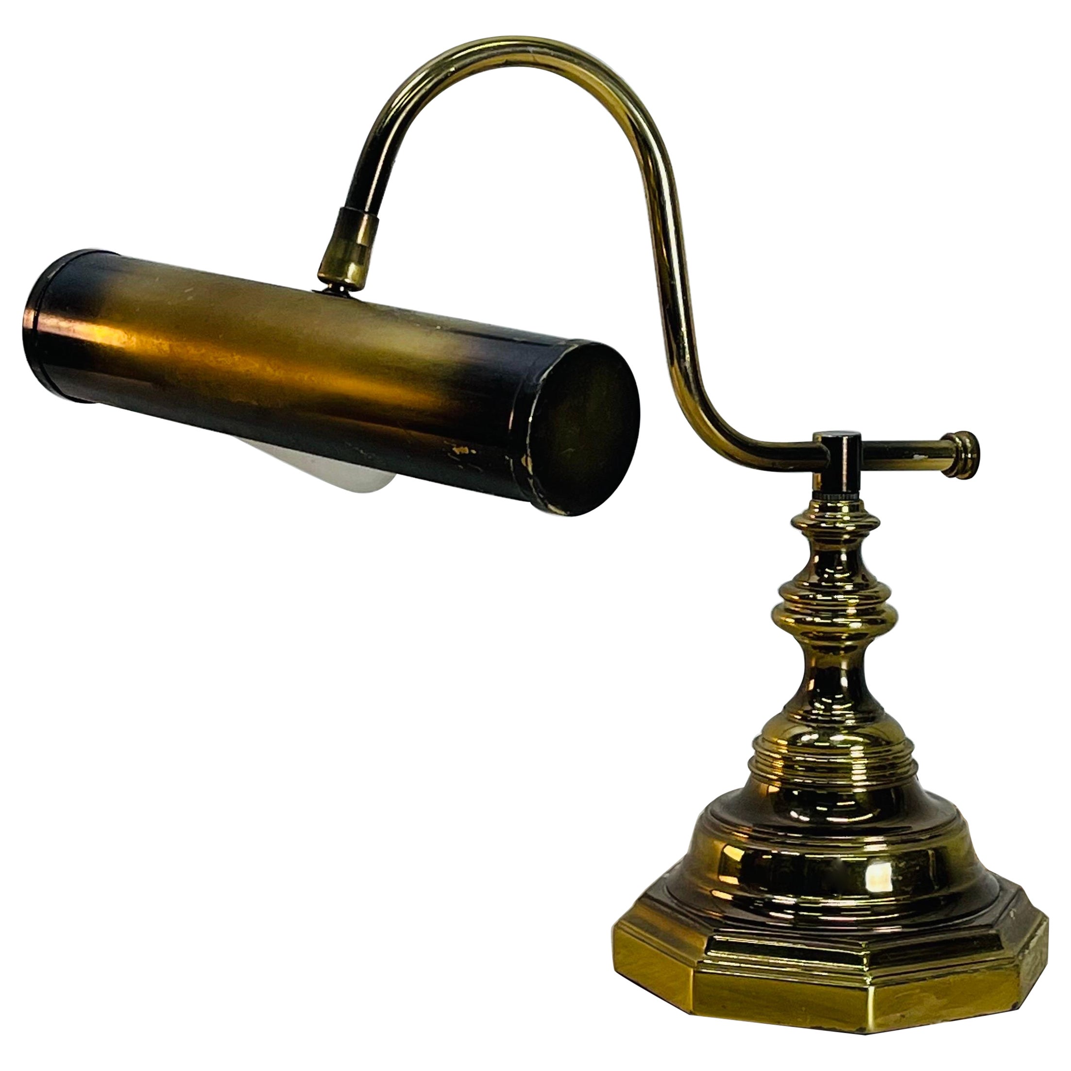 1980s Brushed Brass Desk Lamp For Sale