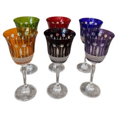 20th Century French Set of 6 Crystal Glasses by La Cristallerie de Paris