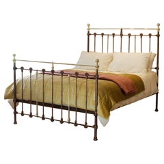 Brass and Iron Antique Bed in Bronze, MK257