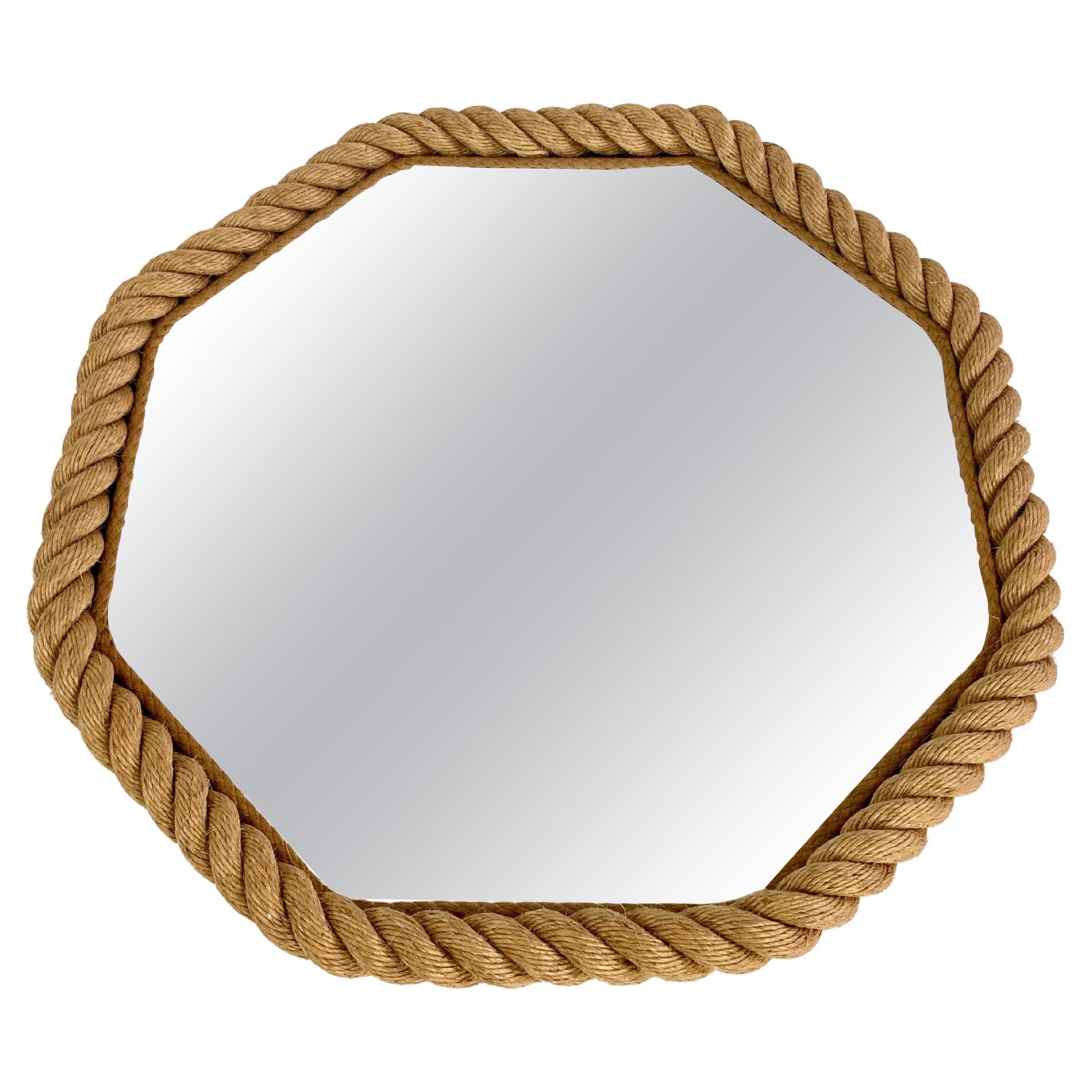 Braided Rope Oval Mirror by Audoux et at 1stDibs