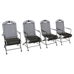 Set of 4 Retro Outdoor Woodard Springer Dining Chairs