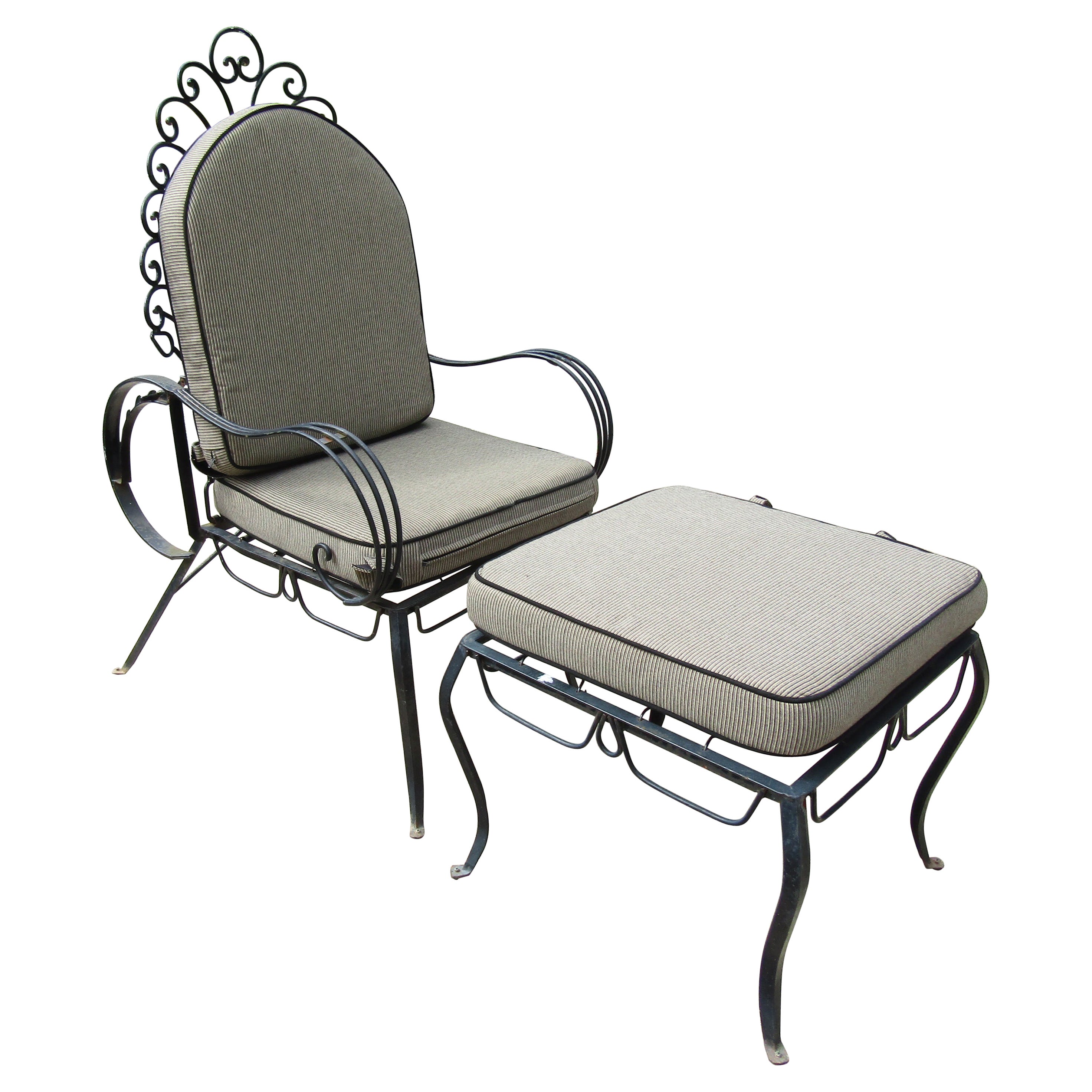 Outdoor Chair and Ottoman Set 