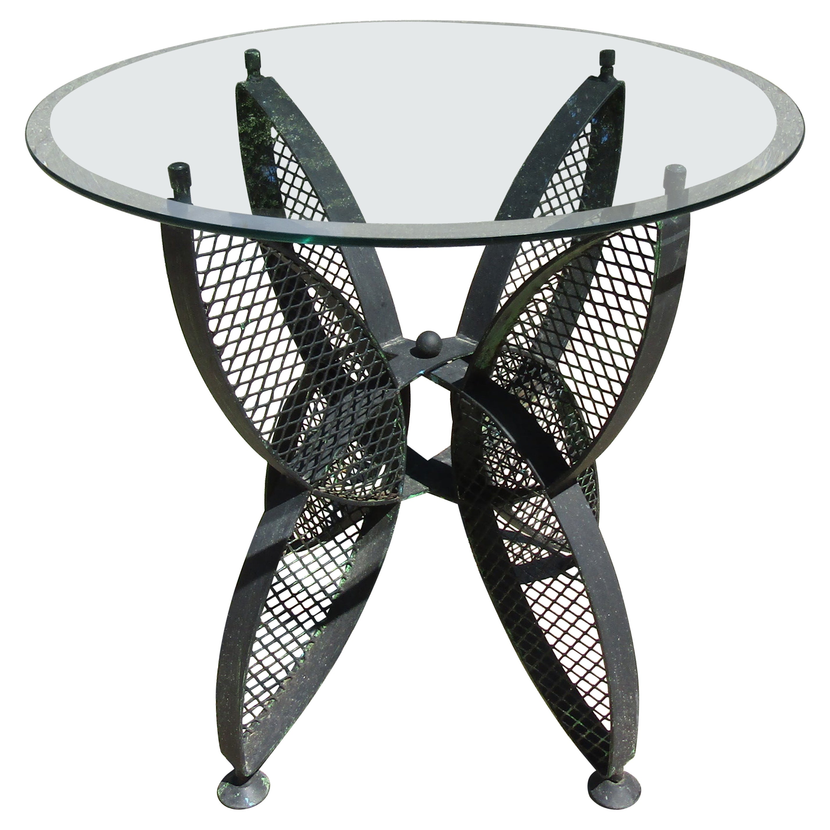 John Salterini Outdoor Table in Metal and Glass