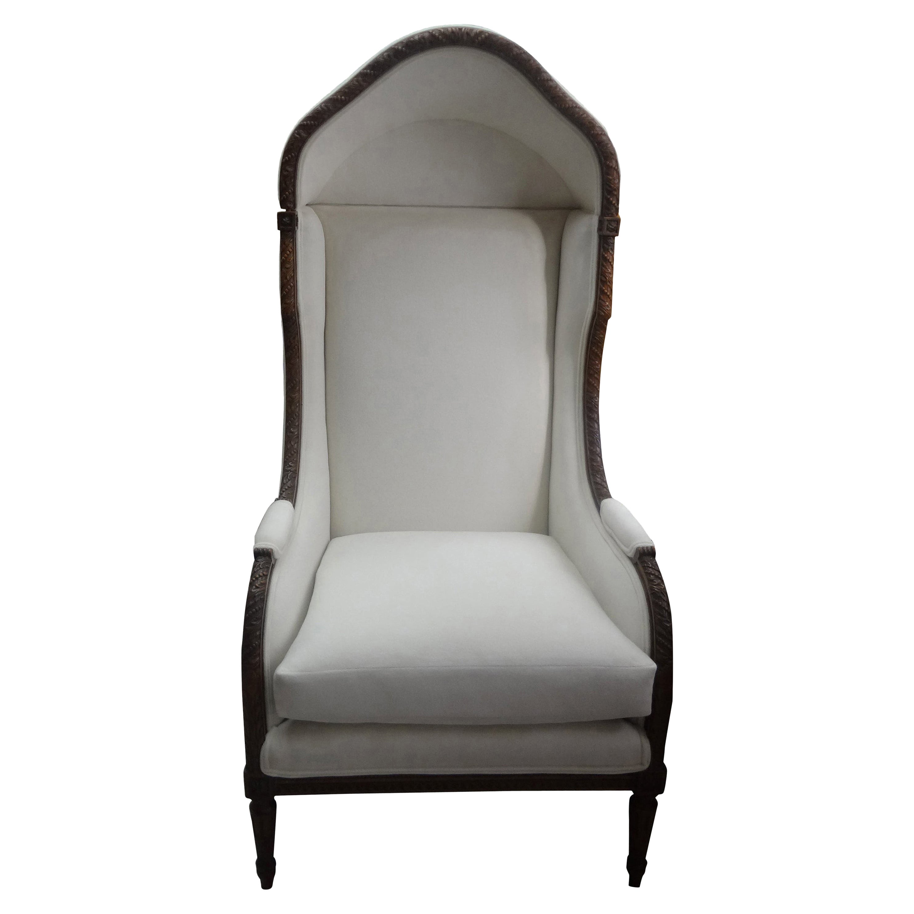 19th Century French Louis XVI Style Walnut Hooded Bergère