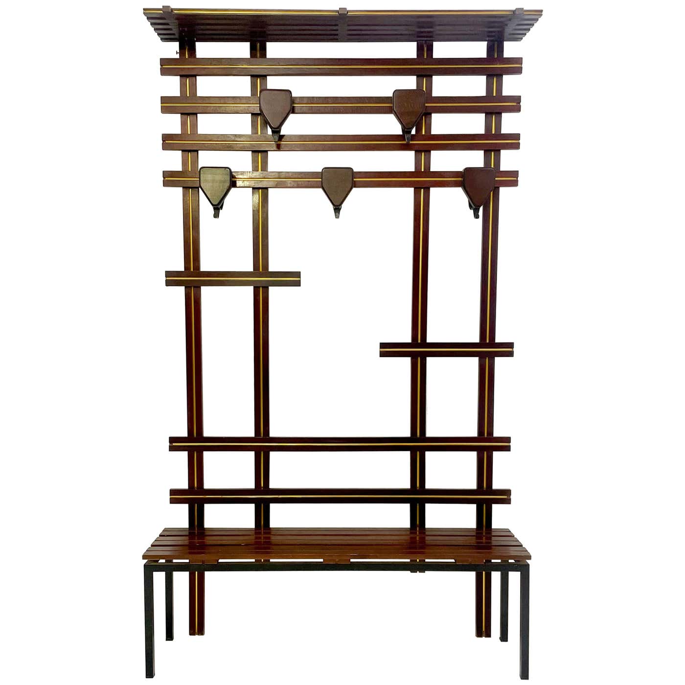 Mid-Century Modern Wooden Coat Rack, Italy, 1960s For Sale at 1stDibs