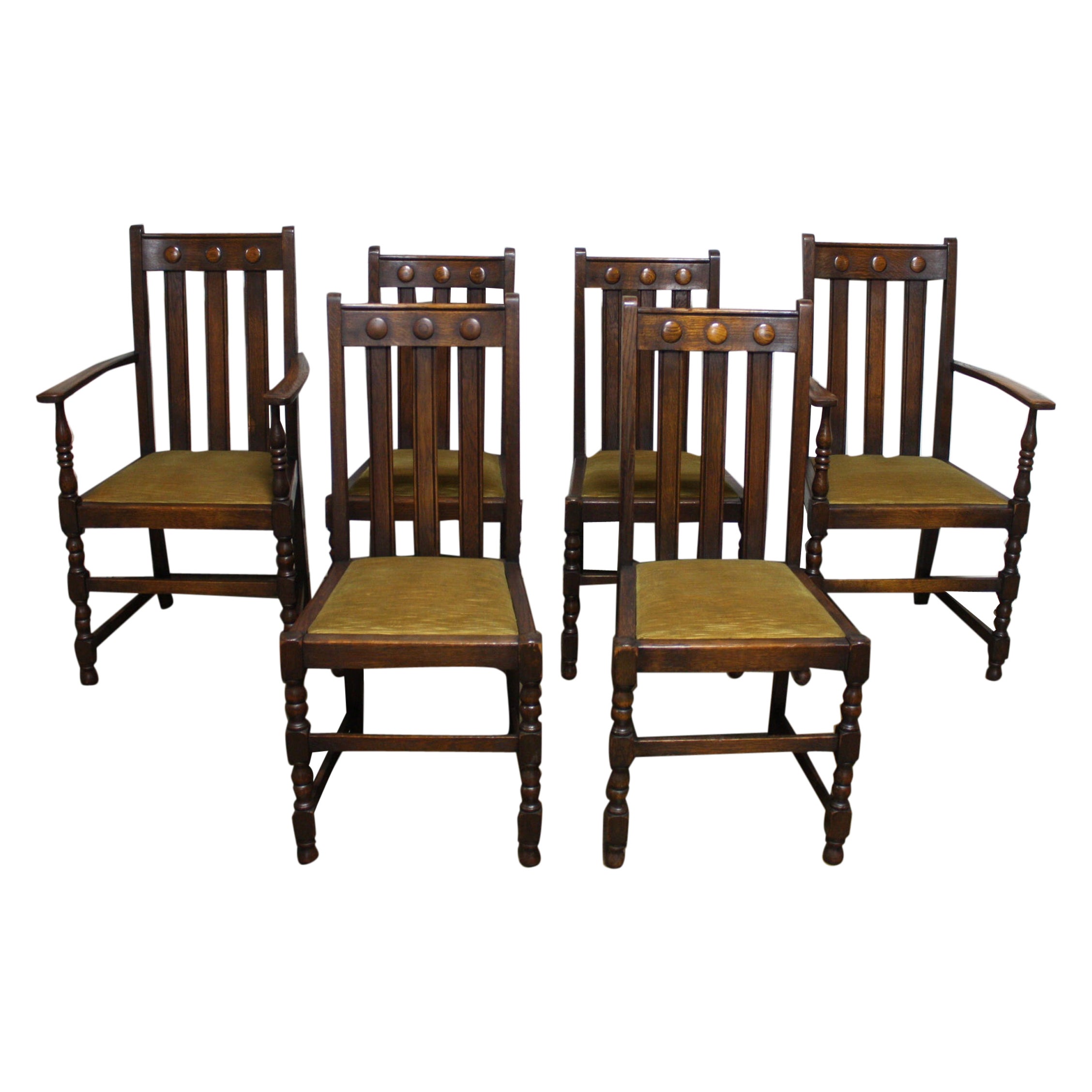 Set of 4 French Chairs and 2 Armchairs For Sale