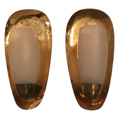 Stilnovo Sconces Brass Glass 1950 Italy