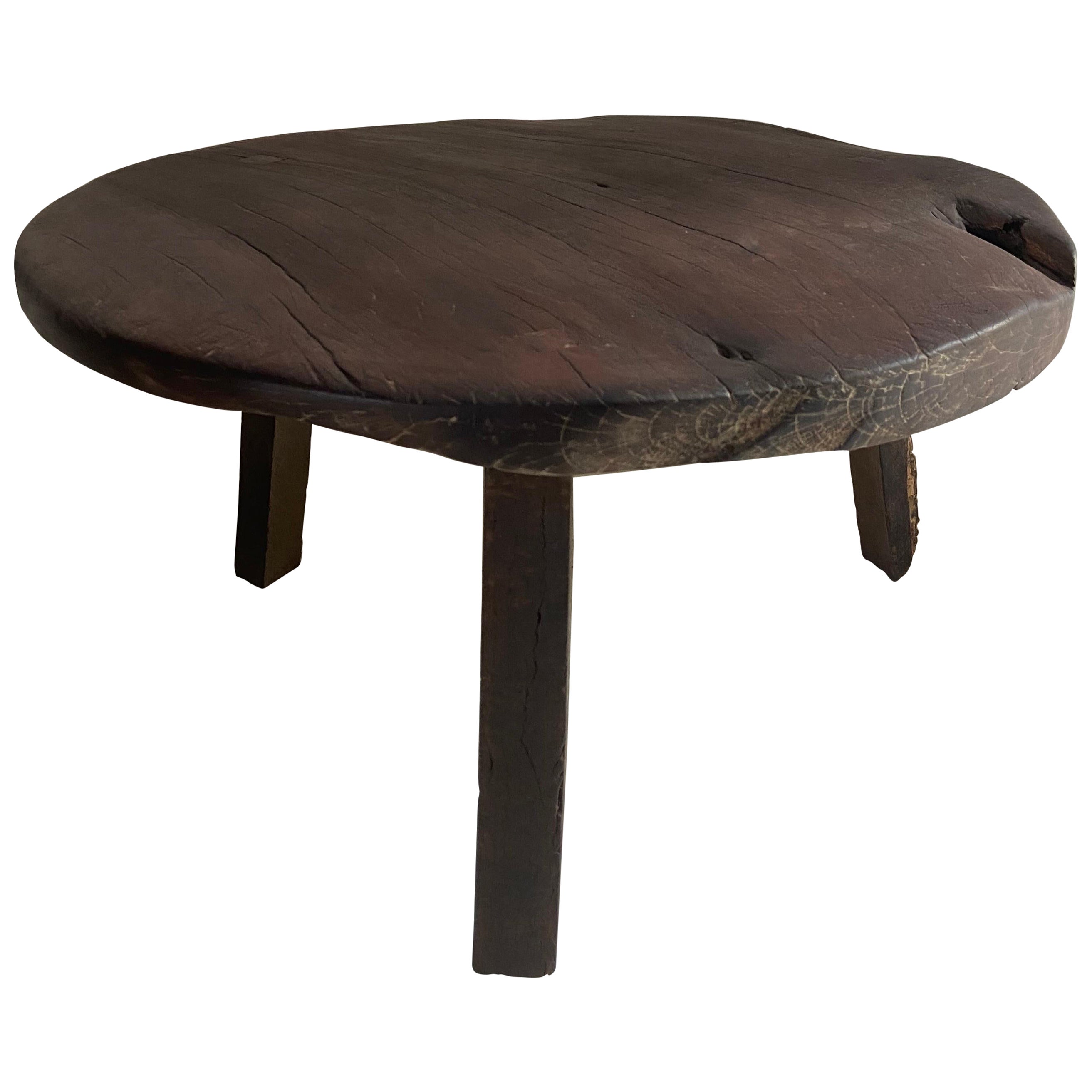 Primitive Styled Round Table from Yucatan, Mexico, Circa 1960's