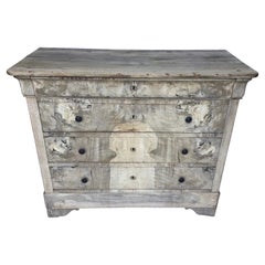 French, 19th Century, Louis Philippe Bleached Burl Veneer Commode