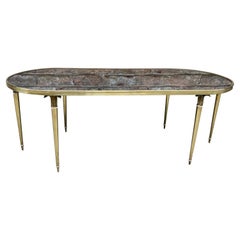 Elegant Brass and Mirror Jansen Coffee Table