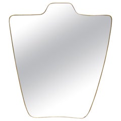 Large Italian Shield Shaped Brass Mirror