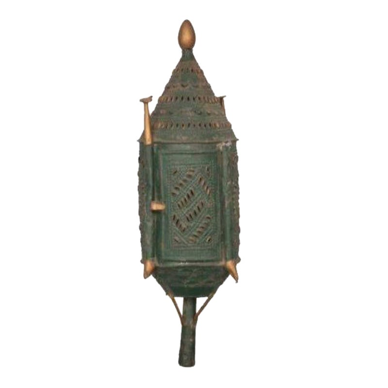 Oriental Lacquered and Gilded Torch Lantern, circa 1900 For Sale