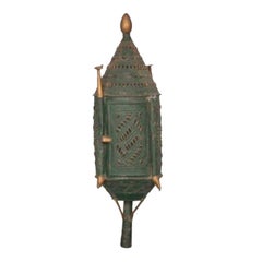 Antique Oriental Lacquered and Gilded Torch Lantern, circa 1900