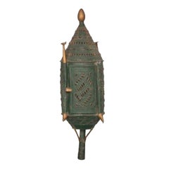 Oriental Lacquered and Gilded Torch Lantern, circa 1900