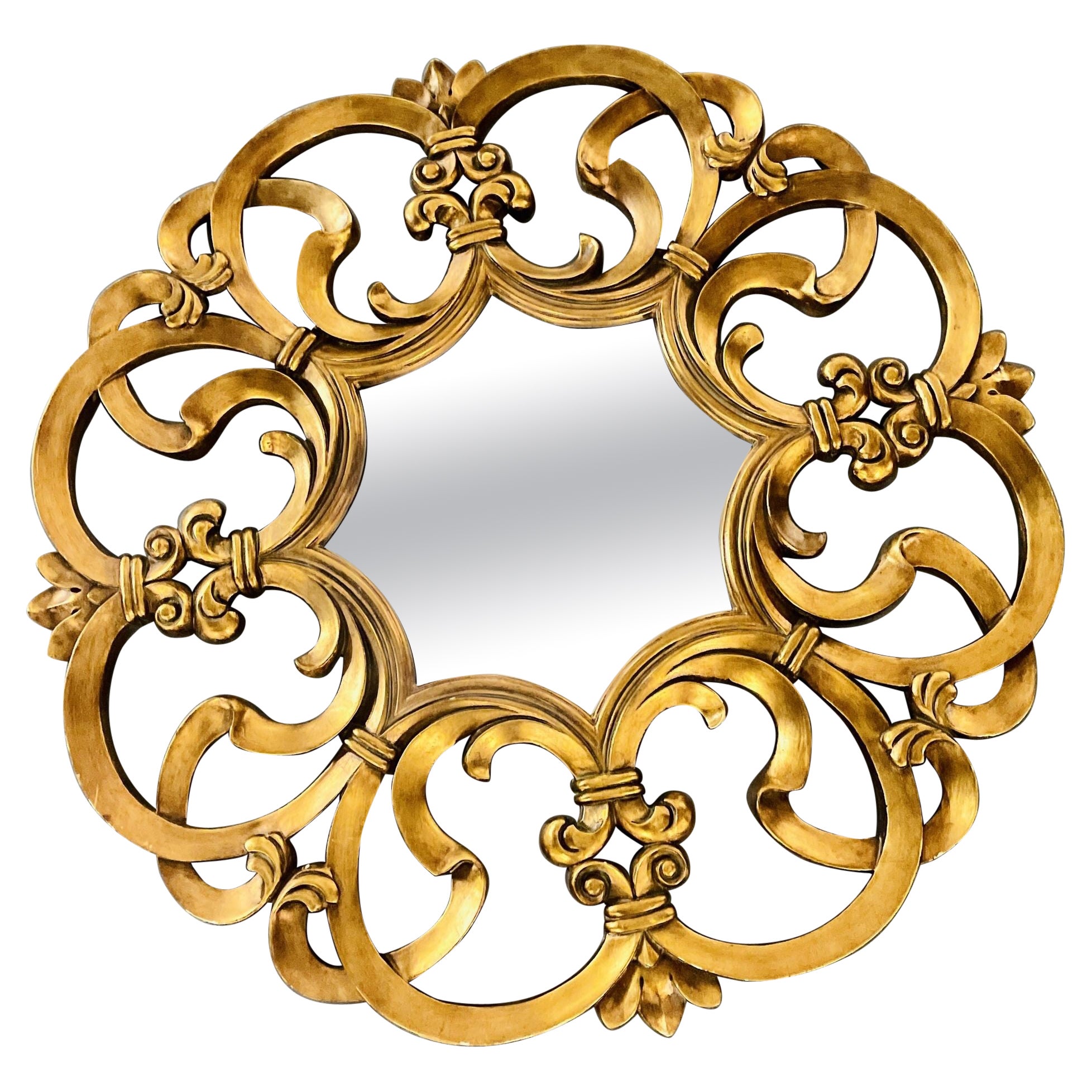 Circular Wall, Console or Pier Mirror, Italian, Gilt Wood