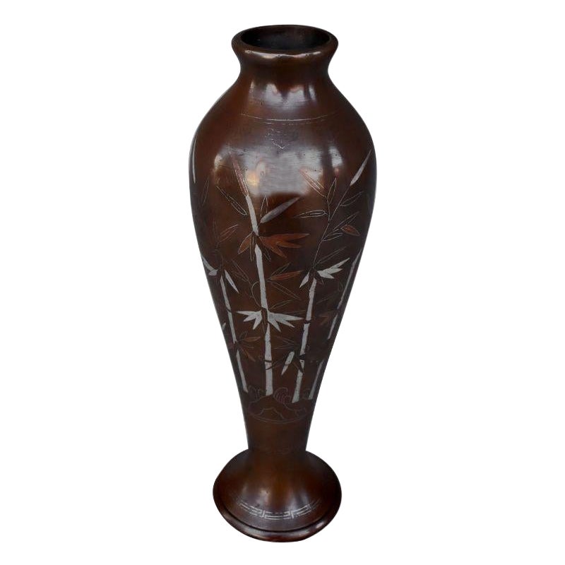 Old Bronze Soliflore Vase Japan, XIXth  For Sale