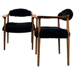 Pair of Teak Danish Armchairs, 1950s, Similar to H. Wegner, Jh 501, Round Chair