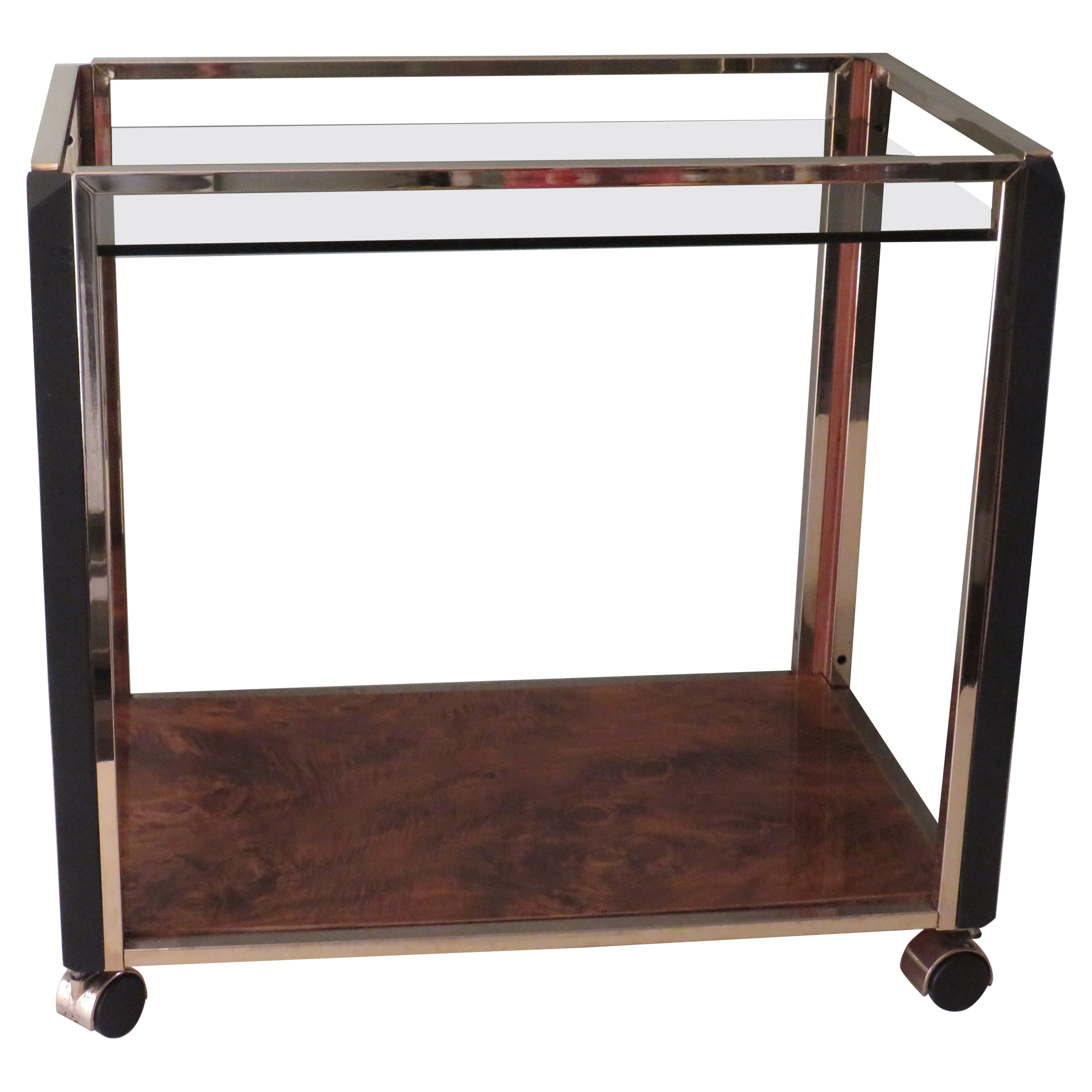 Italian Vintage Drinks Trolley in the Style of Romeo Rega, 1970s For Sale