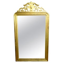 19th Century French Mirror Trumeaumirror, Gild and Carved Wood