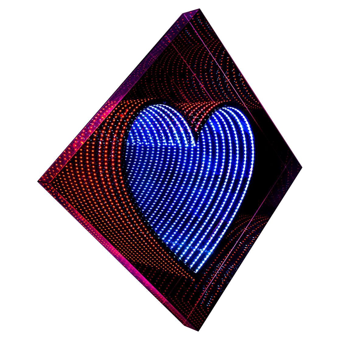 Heart Light Mirror Wall Decoration