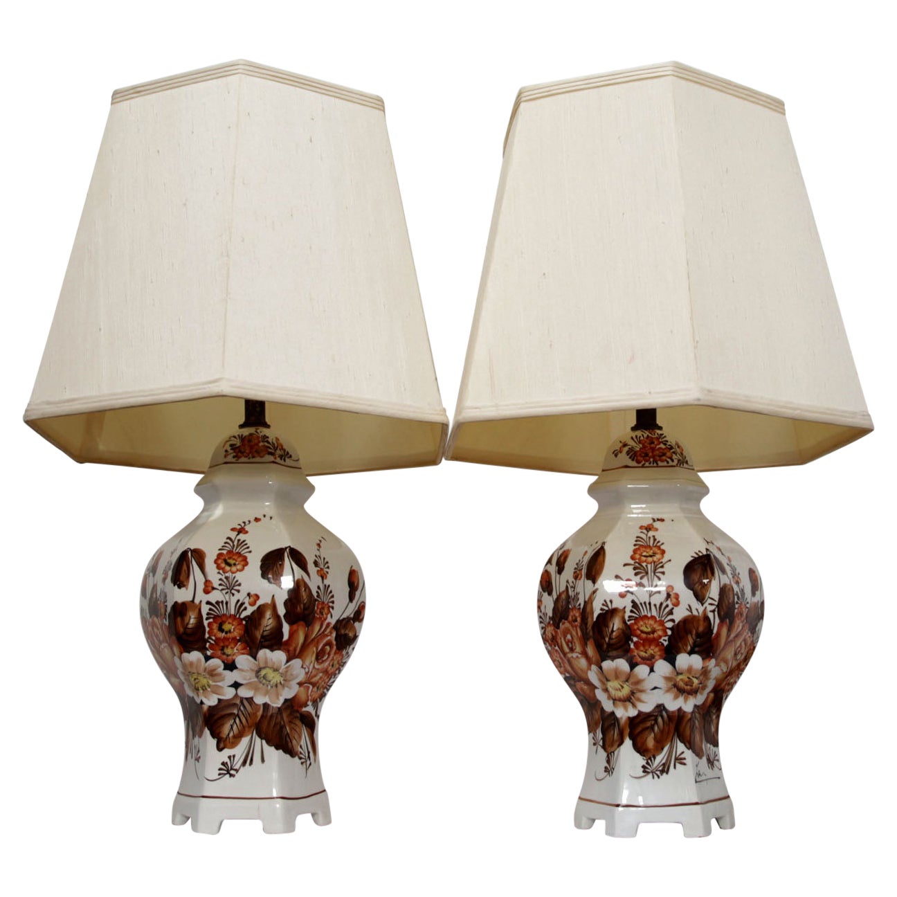 Pair of Signed Antonio Zen Hexagonal Lamps, Made in Italy For Sale