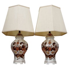 Pair of Signed Antonio Zen Hexagonal Lamps, Made in Italy