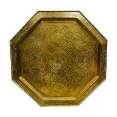 Large 8-Sided Brass Asian Style Wall Plaque