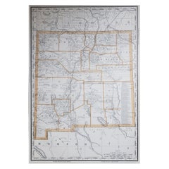 Large Original Antique Map of New Mexico, USA, 1894