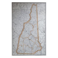 Grande carte ancienne du New Hampshire, États-Unis, 1894